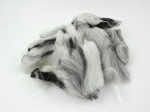 Wool Fiber Black, Gray and White