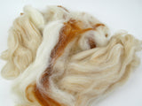 Wool Felting Fiber Tan and White